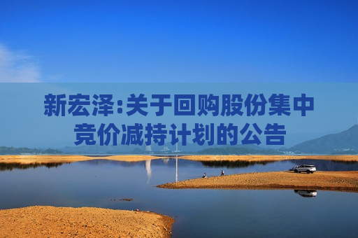新宏泽:关于回购股份集中竞价减持计划的公告