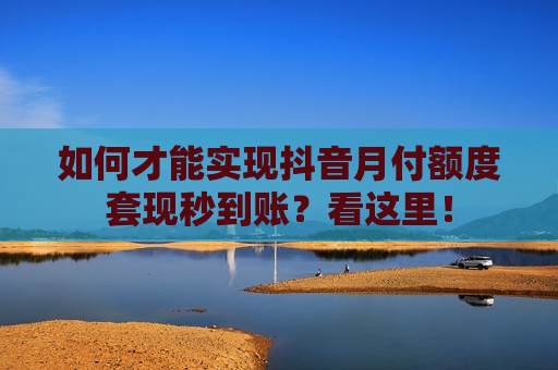 如何才能实现抖音月付额度套现秒到账？看这里！