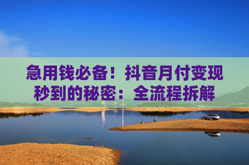 急用钱必备！抖音月付变现秒到的秘密：全流程拆解