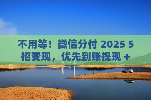 不用等！微信分付 2025 5 招变现，优先到账提现 + 0.5 秒到卡​